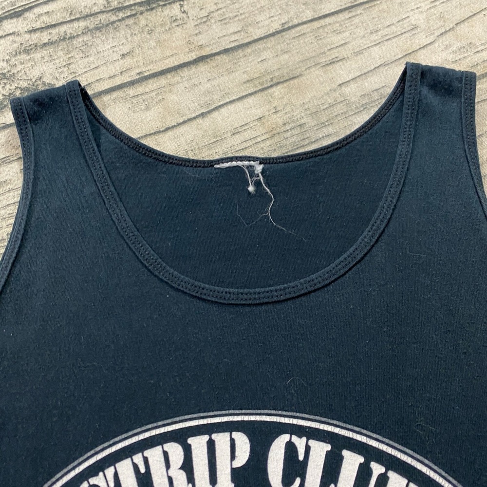 Strip Club Baggers Vtg 80s 90s Tank Top Black Motorcycle Bar Tee Pin Up Stripper - Picture 14 of 14